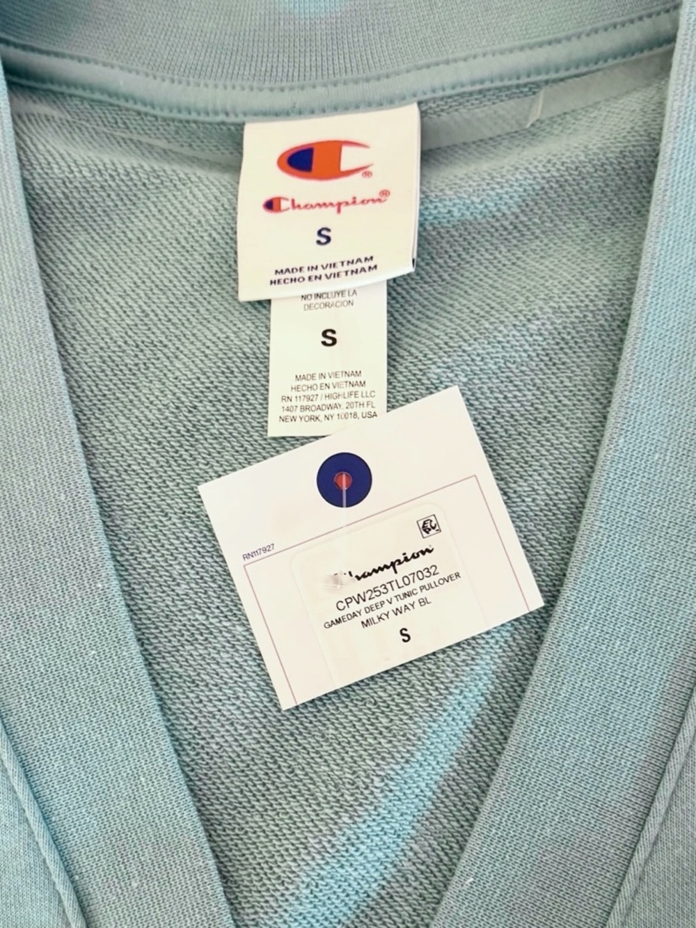 Champion Game Day V Neck Sweatshirt Bundle 3pc NWT Womens Fleece Pink Teal Cream - Picture 3 of 16